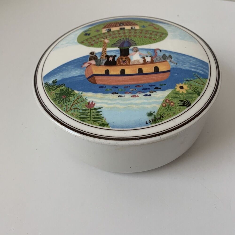 Villeroy & Boch  Trinket Jewelry Box Noah's Ark Animals  6" Porcelain Luxembourg